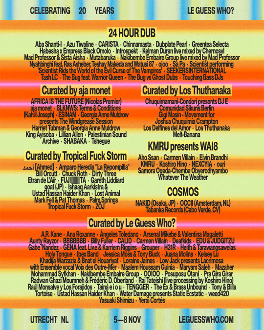 Guest curators & initial line-up announced for Le Guess Who? 2026